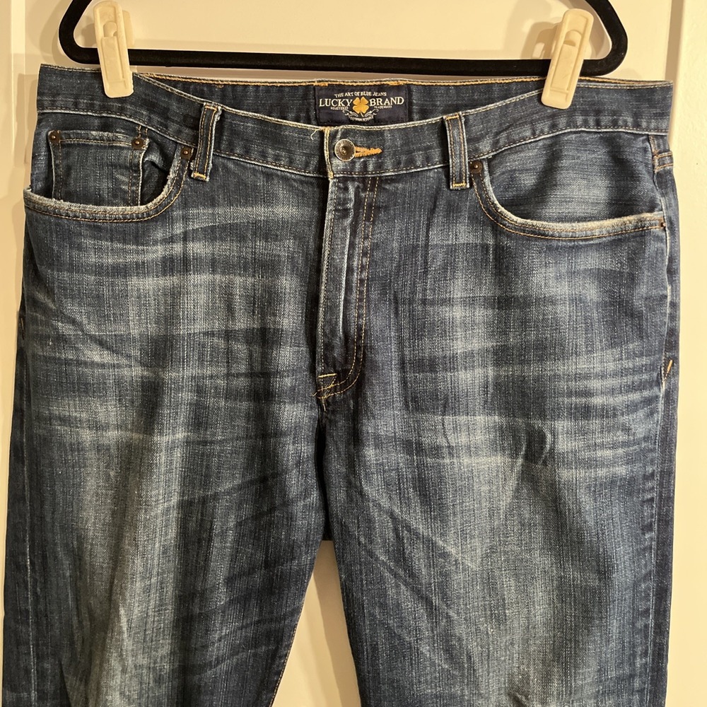 Lucky Brand Premium Italian Denim Men’s Dark Wash Blue Jeans 36 x 30